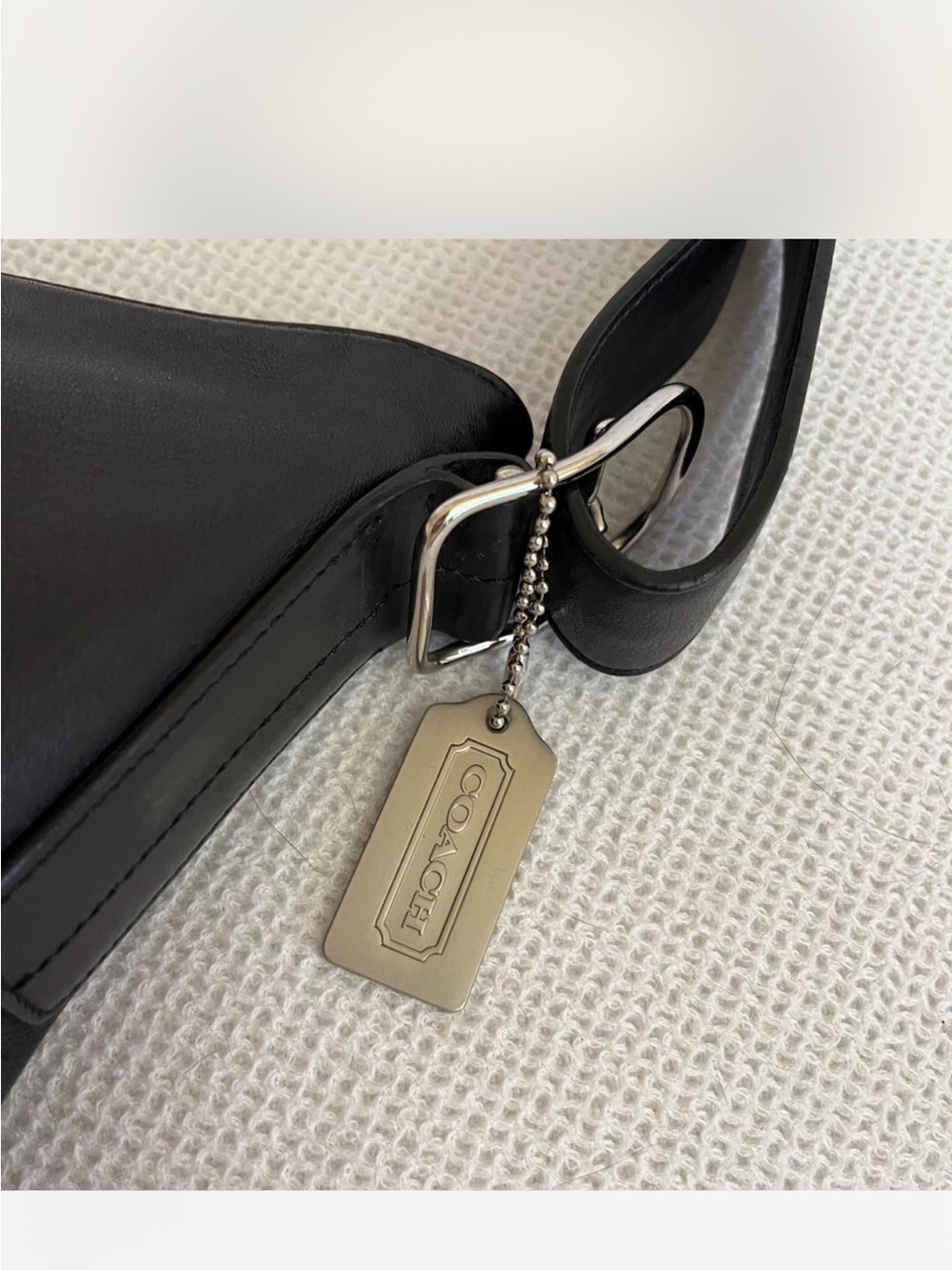 Vintage Coach Black Leather Bag - Picture 10 of 11